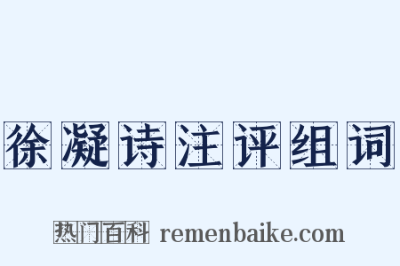 徐凝诗注评组词是什么意思的图片